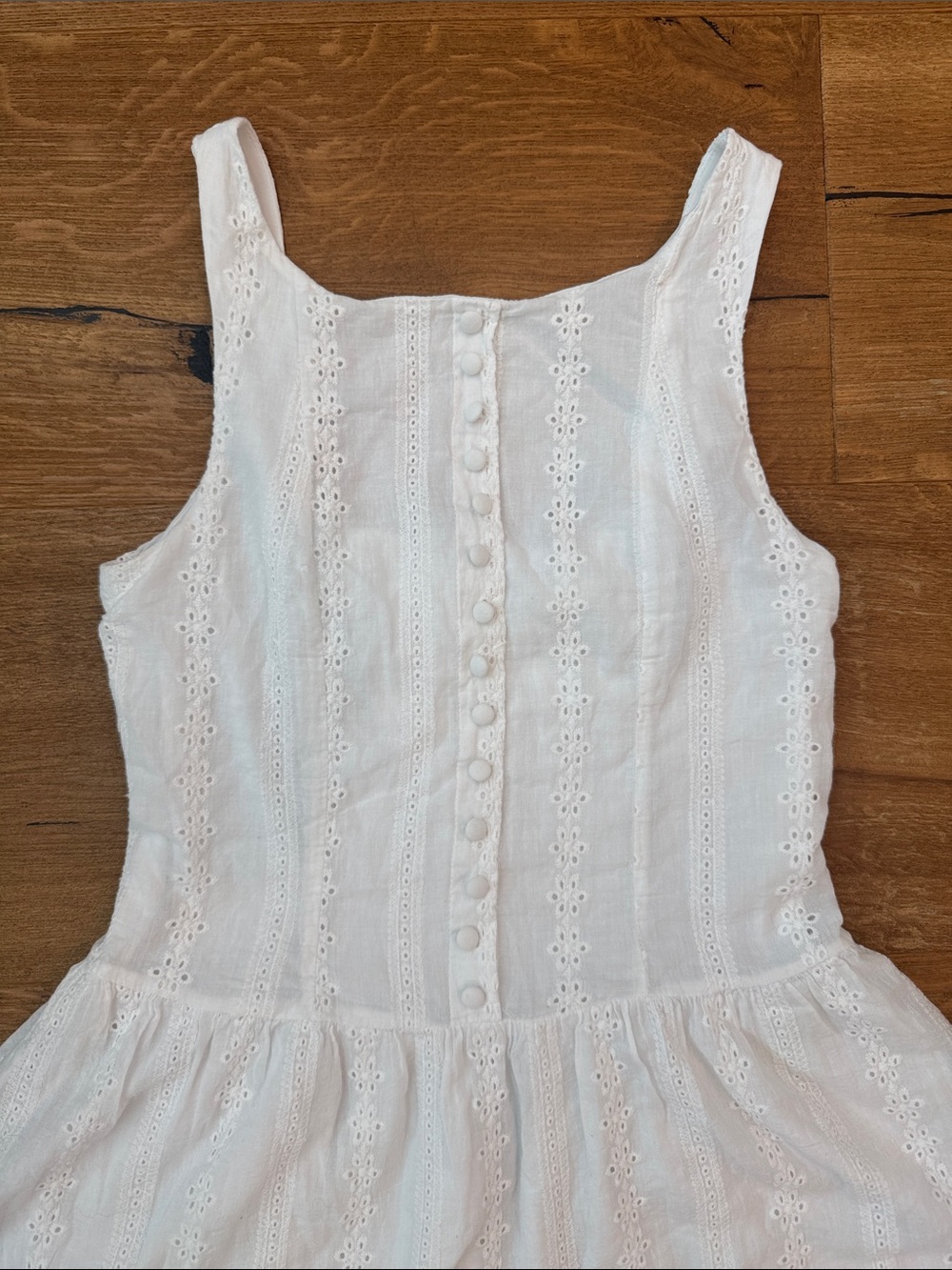 Altar’d State White Eyelet Mini Dress Size Small Cottagecore Boho - Picture 3 of 5